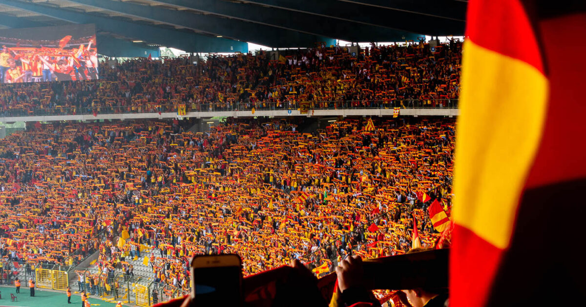 De supporters van KV Mechelen tijdens de gewonnen bekerfinale in 2019.